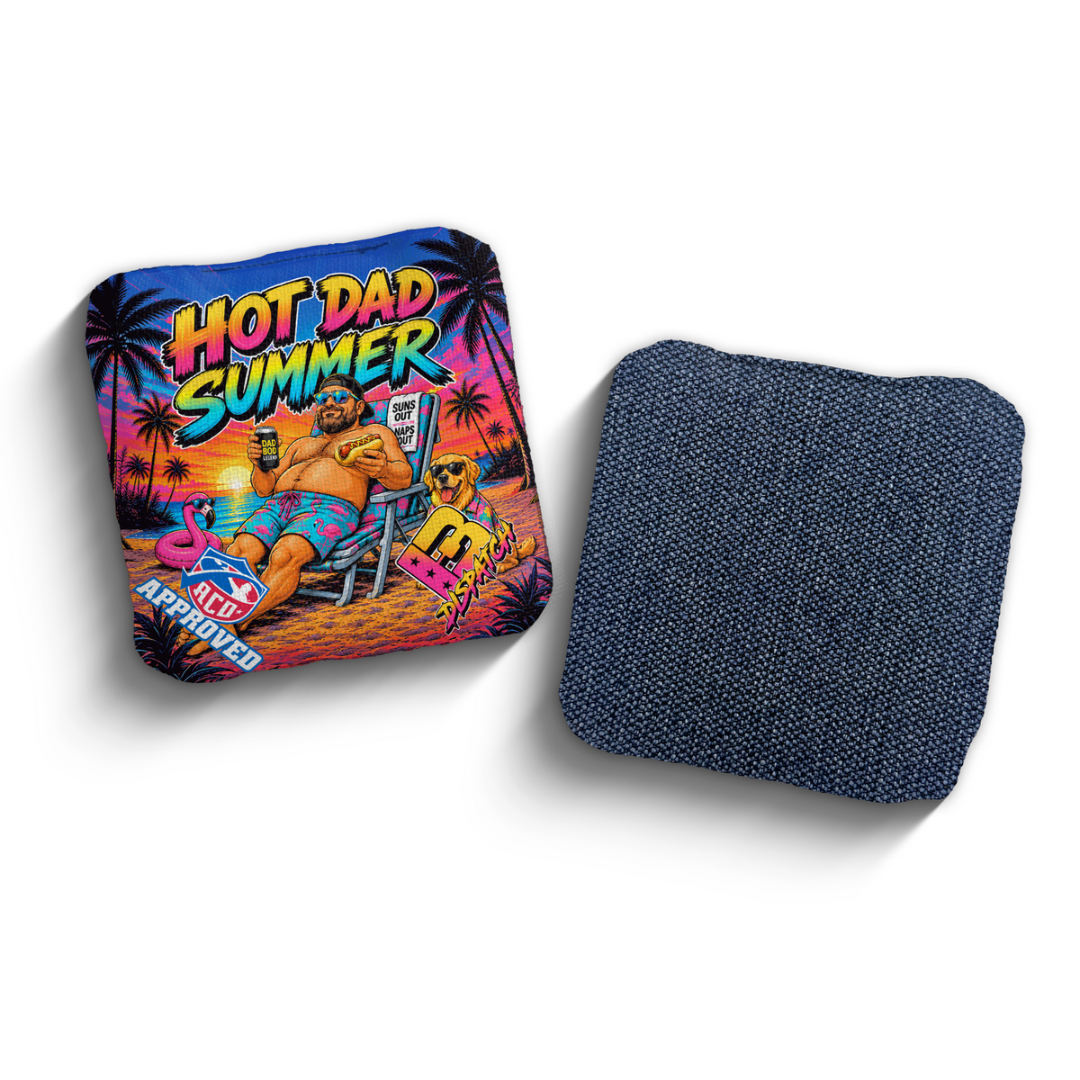 Dispatch Hot Dad Summer ACO Stamped cornhole bags