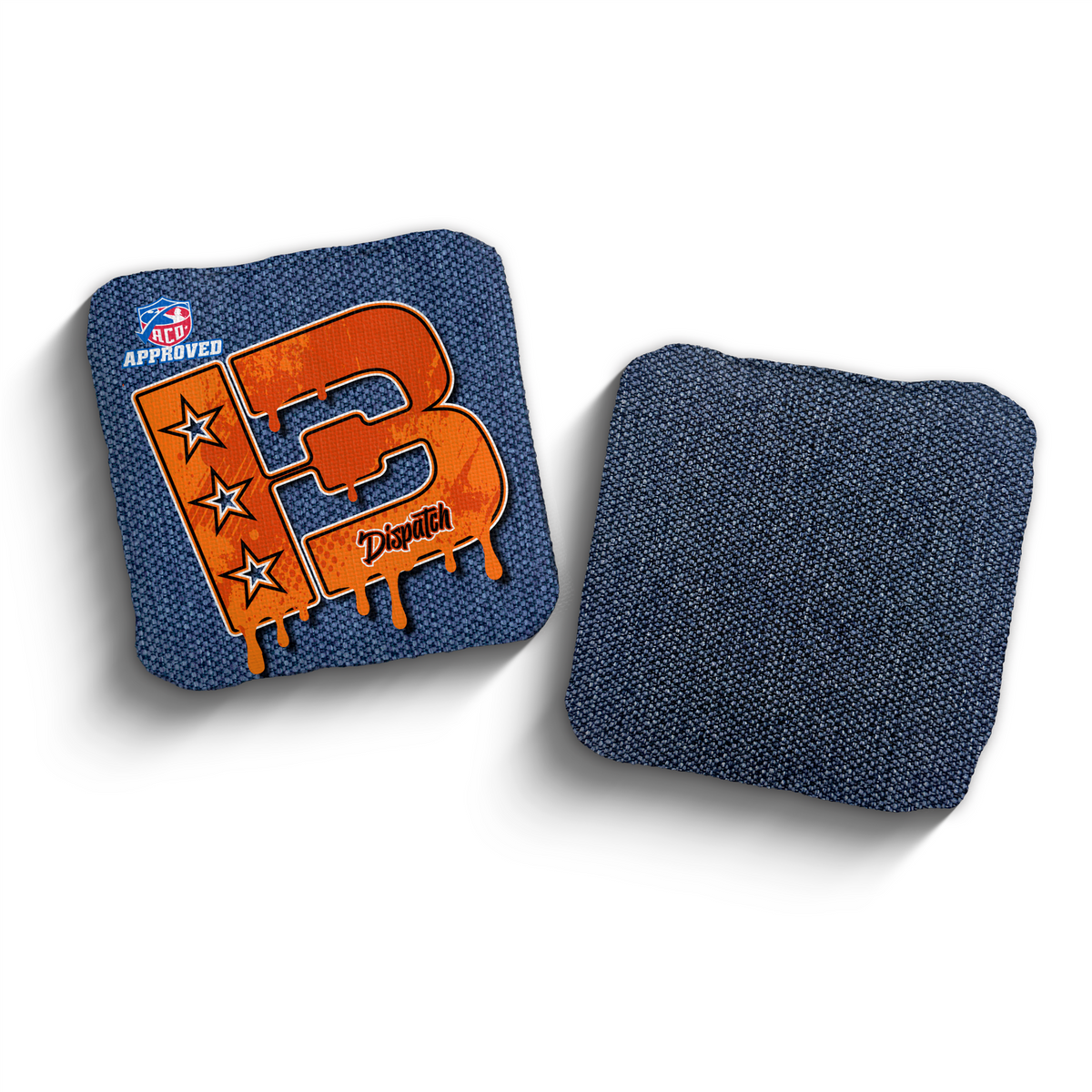 Brotherhood Cornhole Dispatch Color Match ACO Stamped cornhole bags - Blue