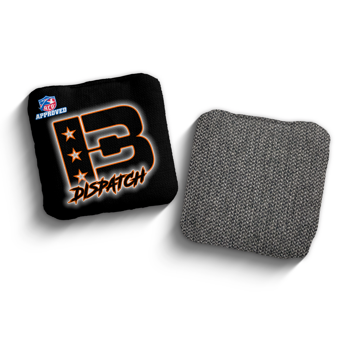 Dispatch Outline BLK-ORG ACO Stamped cornhole bags
