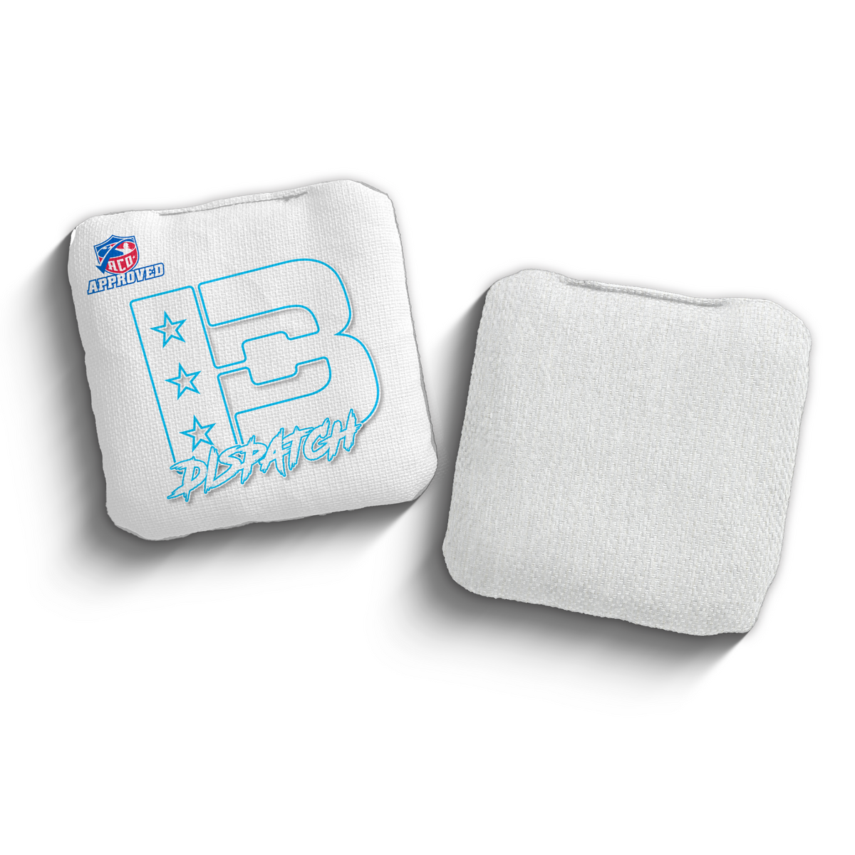 Dispatch White Outline WHI-BLU ACO stamped cornhole bags