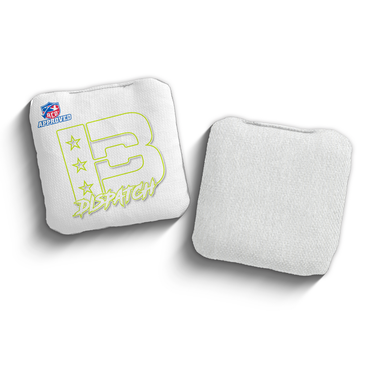 Dispatch White Outline WHI-LIM ACO stamped cornhole bags