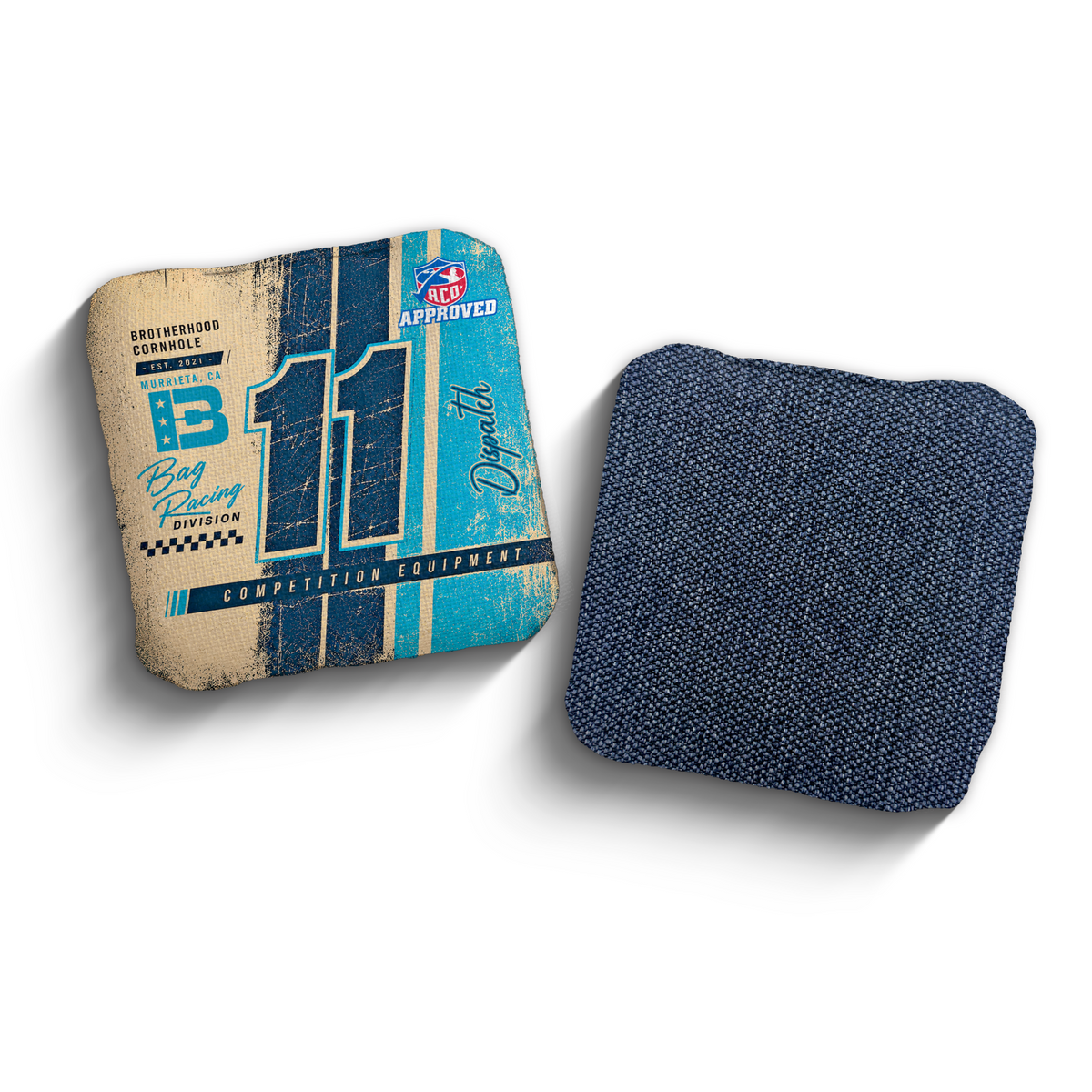 Dispatch Pole Position Blue ACO stamped cornhole bags