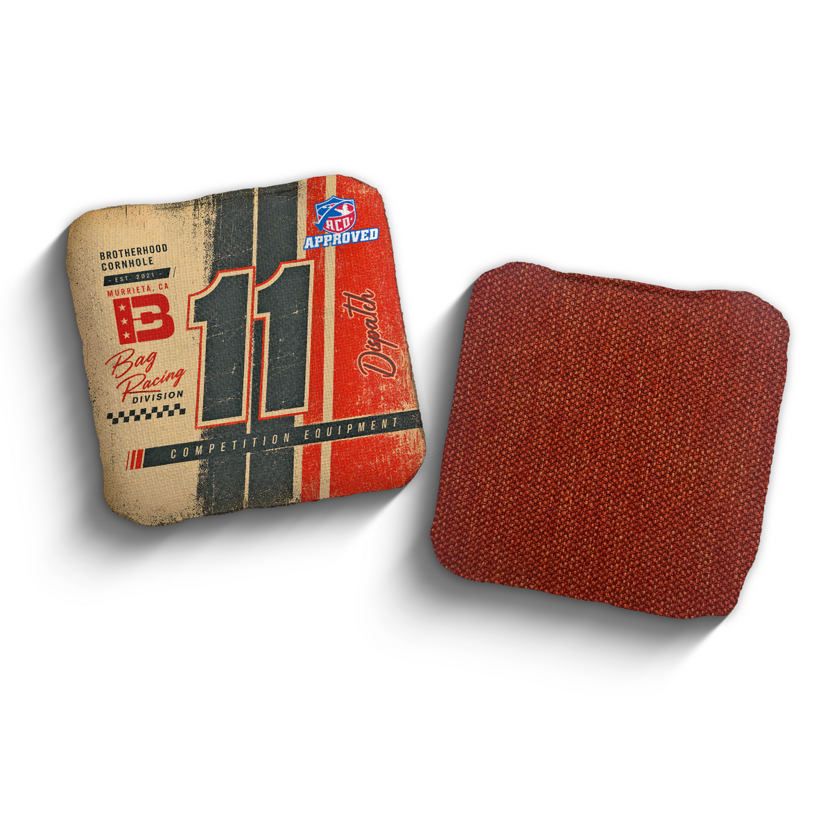 Dispatch Pole Position Red ACO stamped cornhole bags