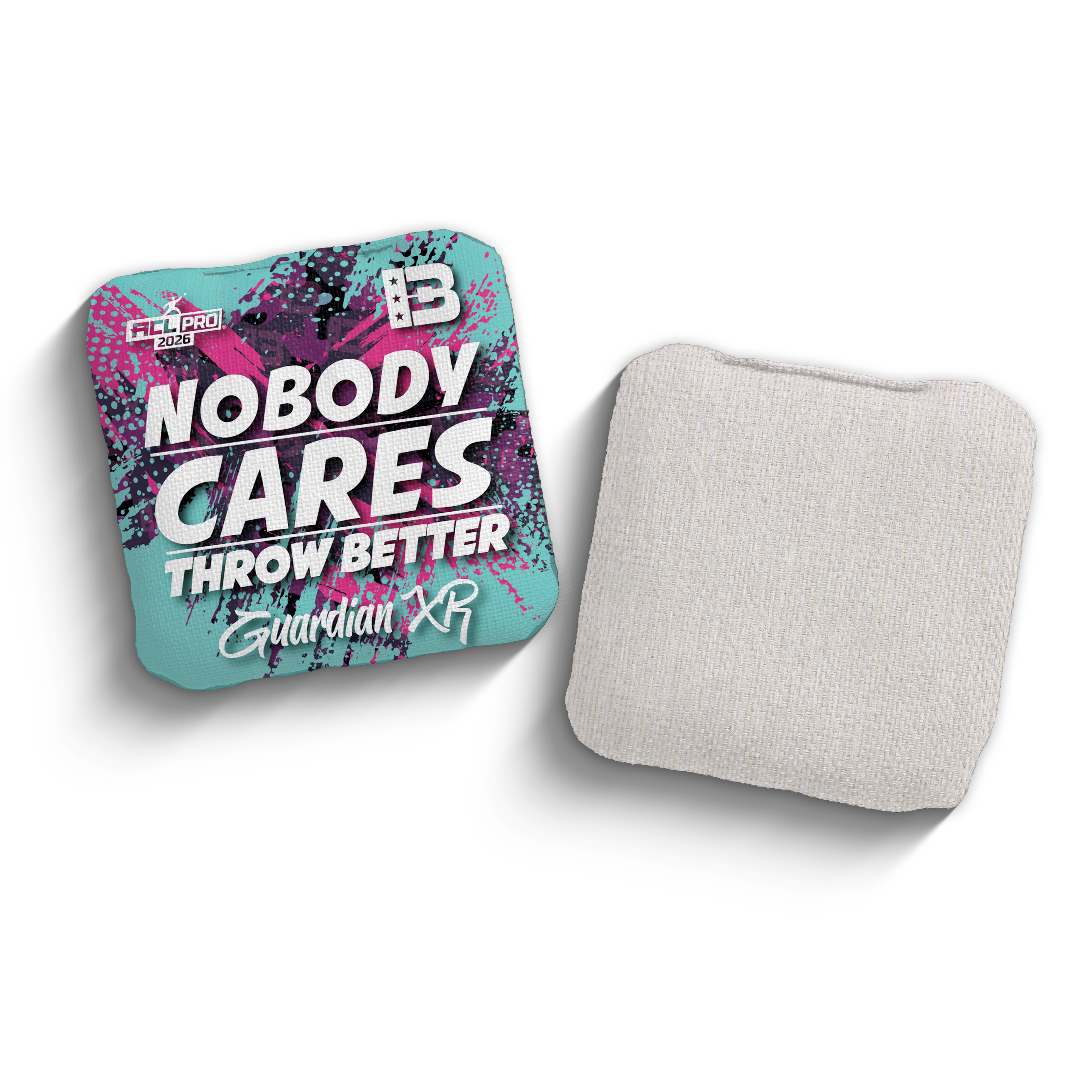 2026 Brotherhood Cornhole Guardian X Nobody Cares Throw Better Edition ACL Pro Stamped Cornhole Bags - Brotherhood Cornhole
