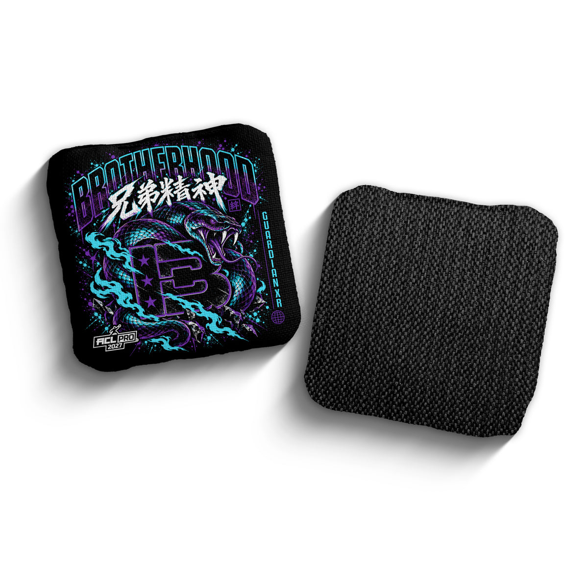 Brotherhood Cornhole Guardian X Different Breed snake design cornhole bags