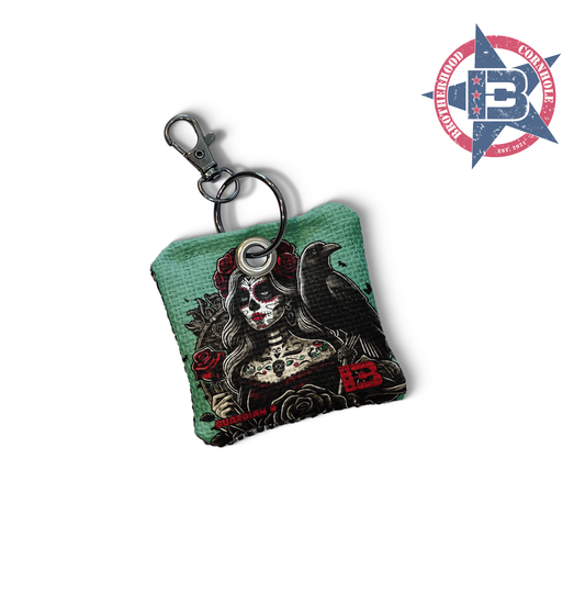 Brotherhood Cornhole Dia De Los Muertos Girl Key Chain