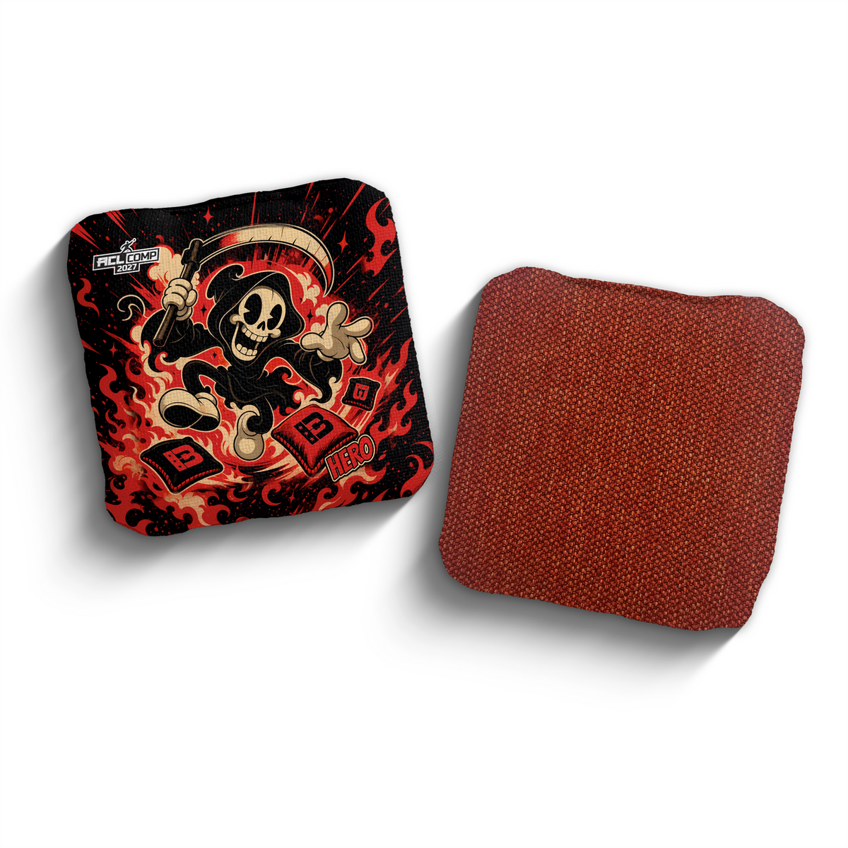 2027 Brotherhood Cornhole Hero Reaper Parade Edition ACL Comp Stamped Cornhole Bags - Red