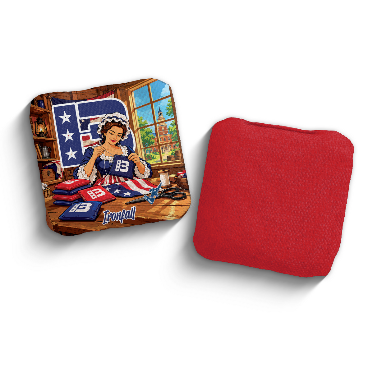 Ironfall Betsy Ross Edition PCA Stamped cornhole bags