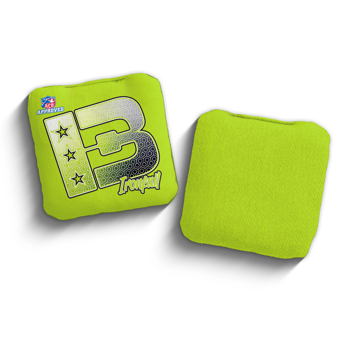 2027 Brotherhood Cornhole Ironfall Hexagon Edition ACO Stamped Cornhole Bags - Lime