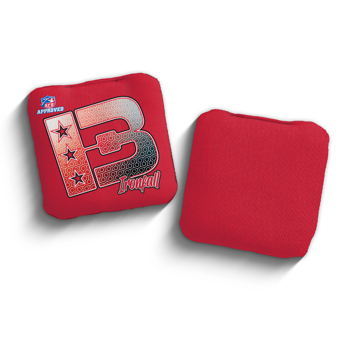 2027 Brotherhood Cornhole Ironfall Hexagon Edition ACO Stamped Cornhole Bags - Crimson