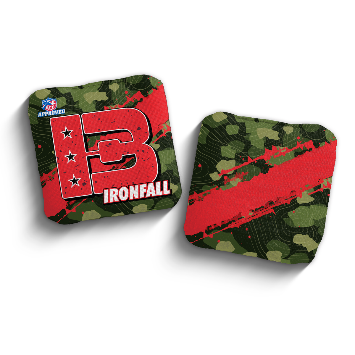 2027 Brotherhood Cornhole Ironfall Ridgeline Edition ACO Stamped Cornhole Bags - Red
