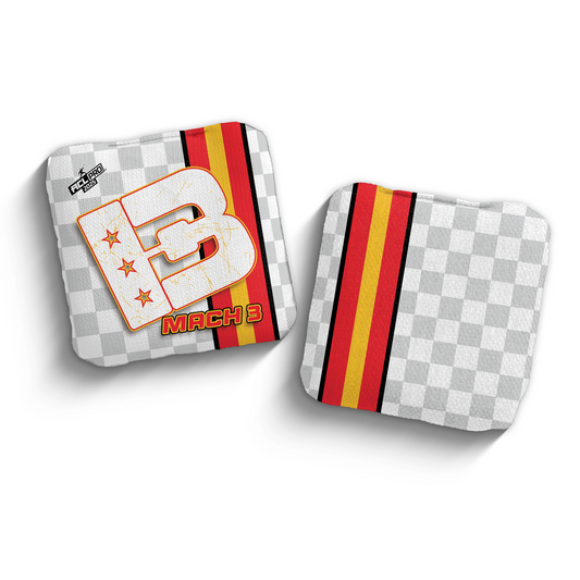 2025 Brotherhood Cornhole Mach 3 Checkered Edition ACL Pro Stamped Cornhole Bags