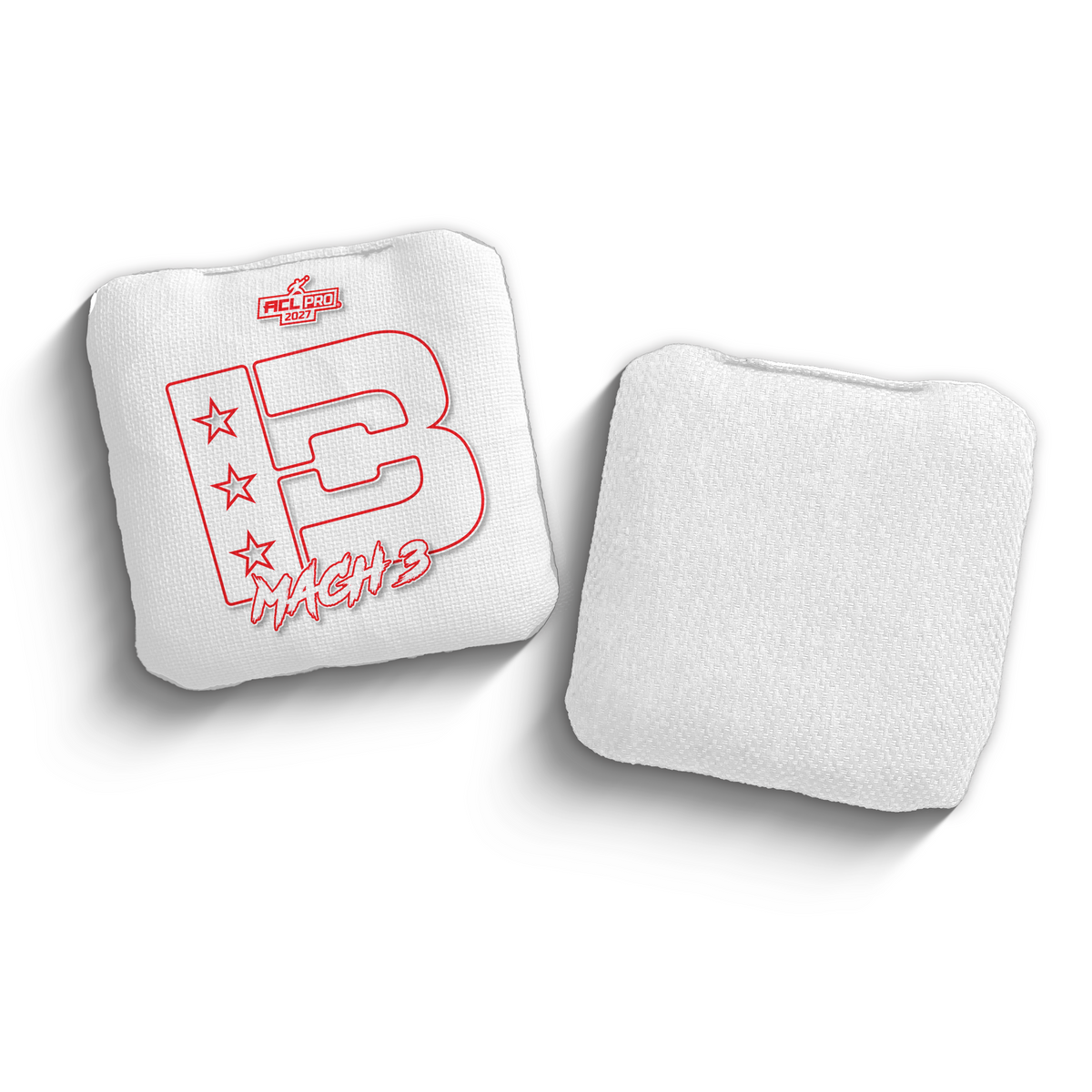 2027 Brotherhood Cornhole Mach 3 White Outline Edition ACL Pro Stamped Cornhole Bags