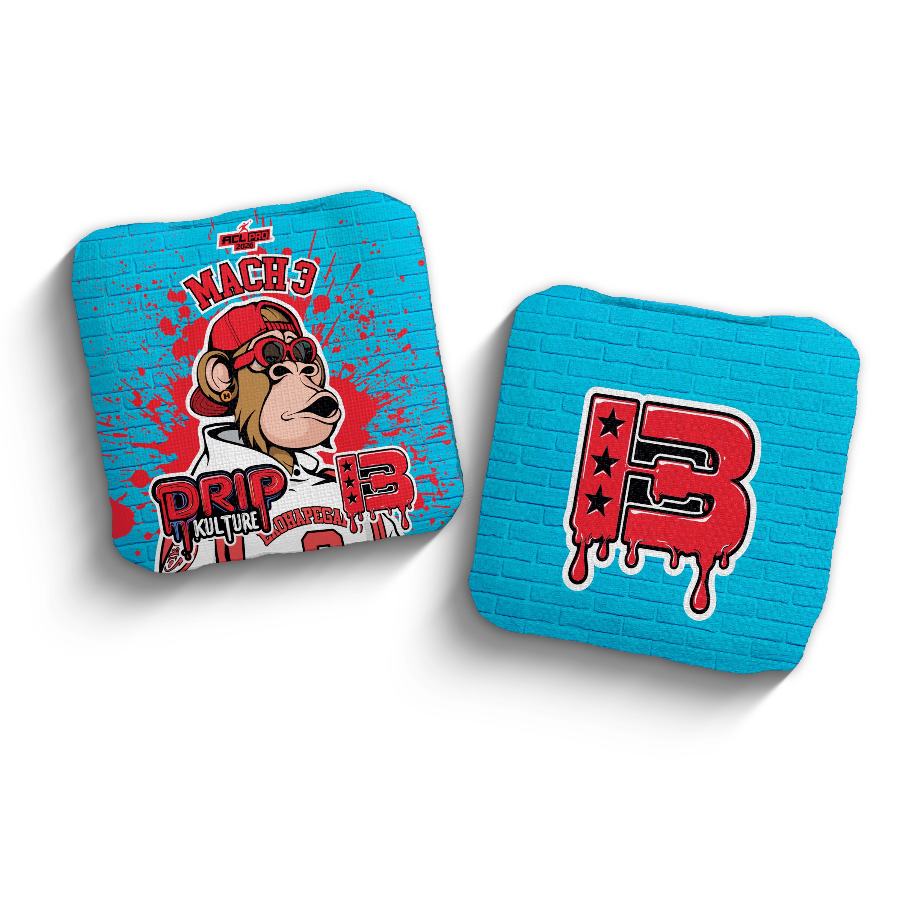 2026 Brotherhood Cornhole Mach 3 Drip Kulture Collaboration ACL Pro Stamped Cornhole Bags - Brotherhood Cornhole
