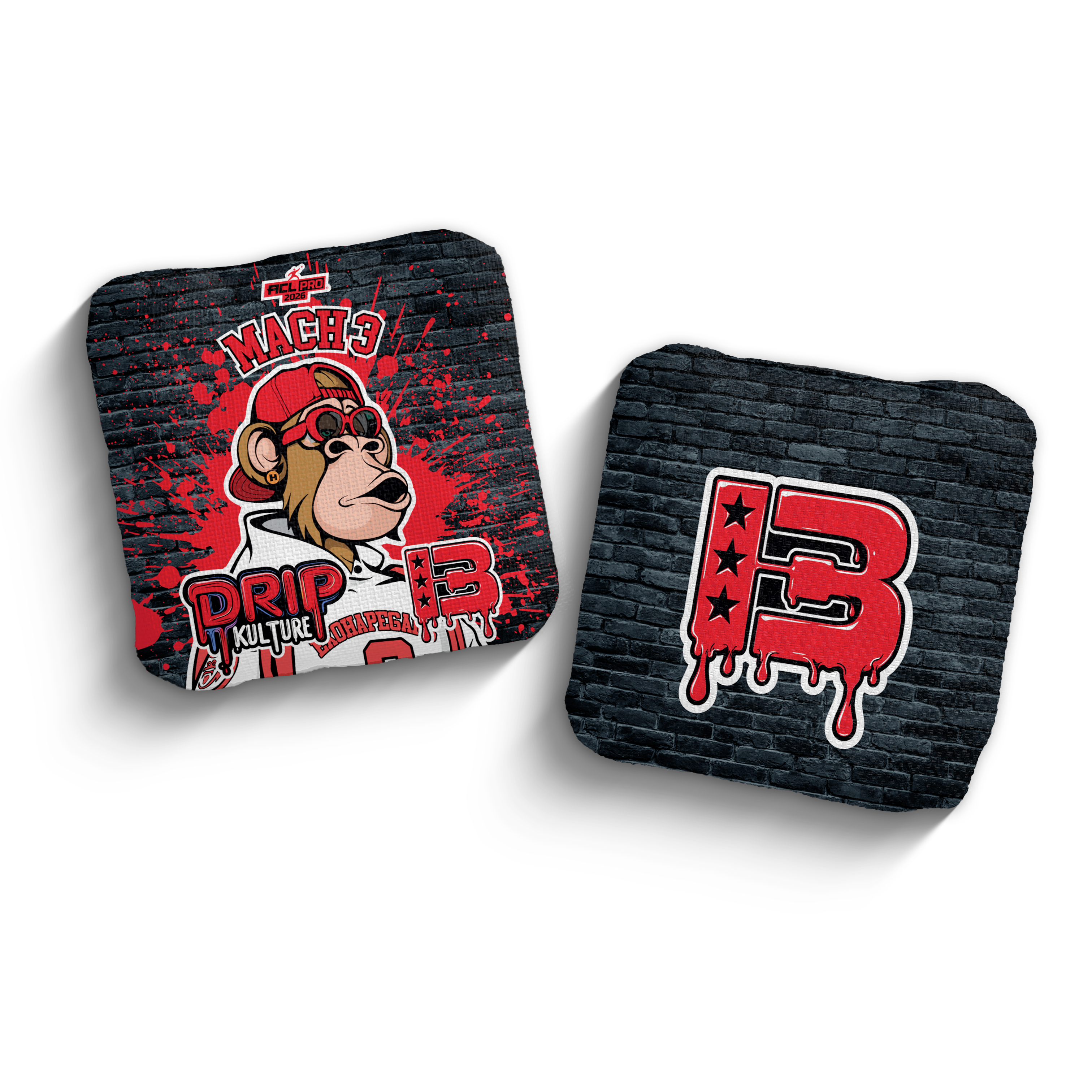 2026 Brotherhood Cornhole Mach 3 Drip Kulture Collaboration ACL Pro Stamped Cornhole Bags - Brotherhood Cornhole