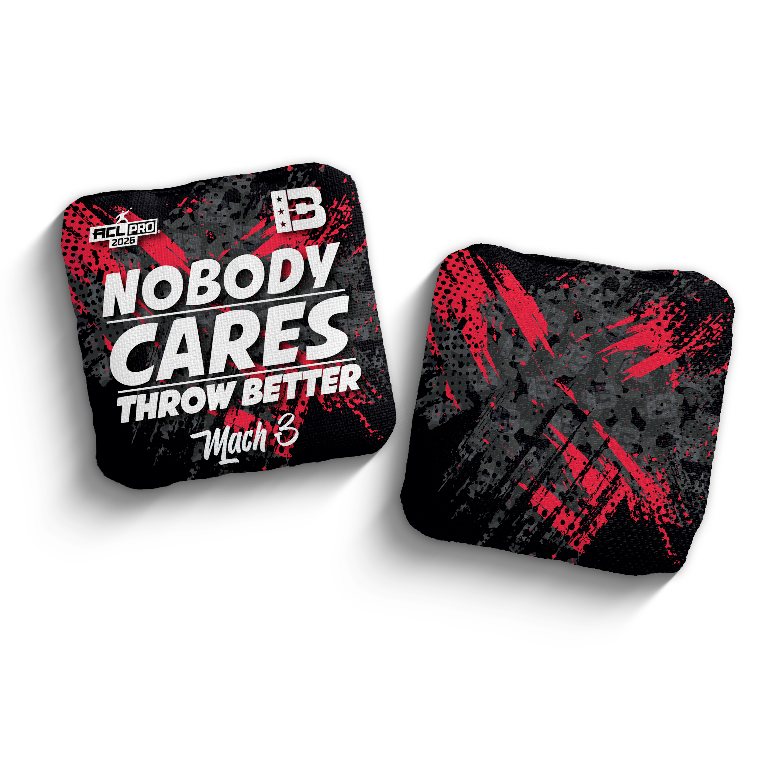2026 Brotherhood Cornhole Mach 3 Nobody Cares Throw Better Edition ACL Pro Stamped Cornhole Bags - Brotherhood Cornhole