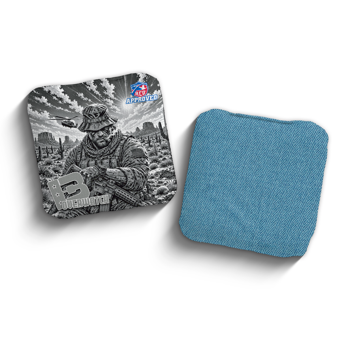 2027 Brotherhood Cornhole Overwatch Recon Edition ACO Stamped Cornhole Bags - Boonie Badlands