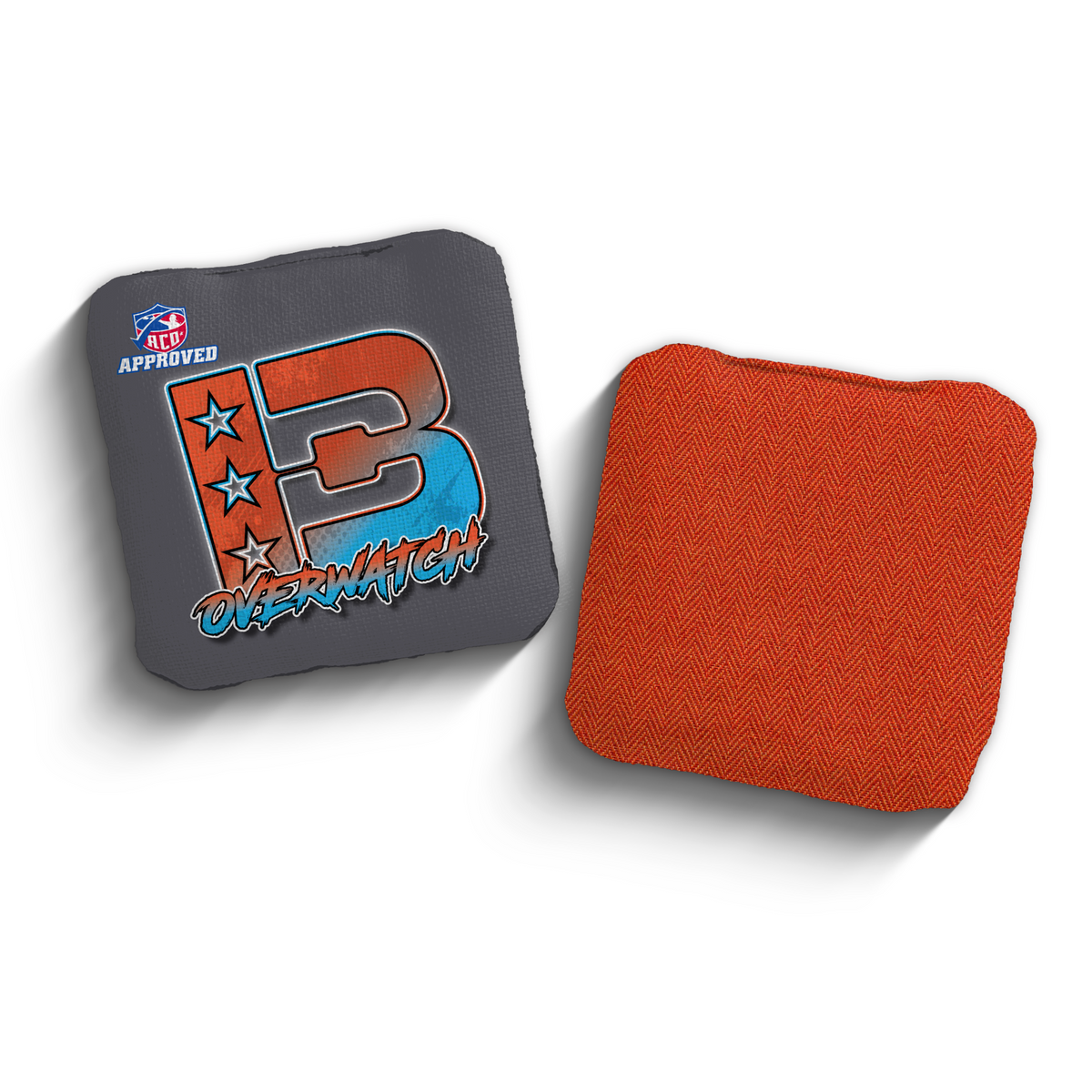 Overwatch Broadcast Orange Cyan ACO Stamped cornhole bags