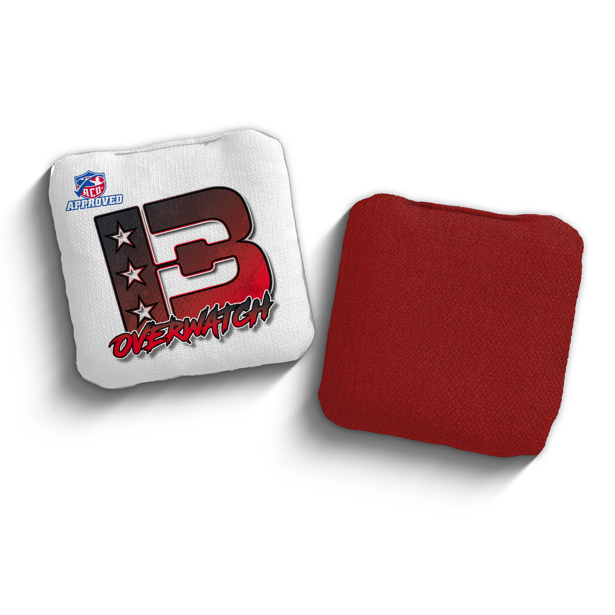 Overwatch Broadcast Red White ACO Stamped cornhole bags