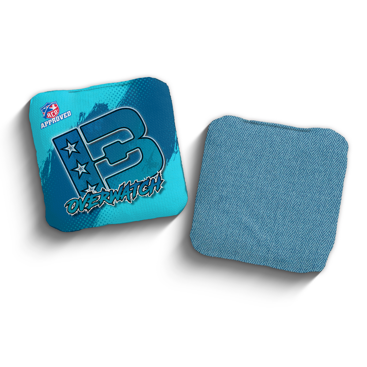 Overwatch Grunge Gradient BLU-BLU ACO Stamped cornhole bags