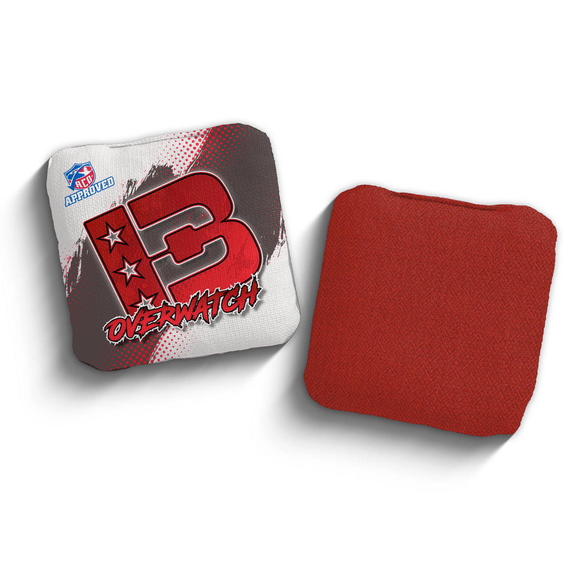 Overwatch Grunge Gradient RED-WHI ACO Stamped cornhole bags