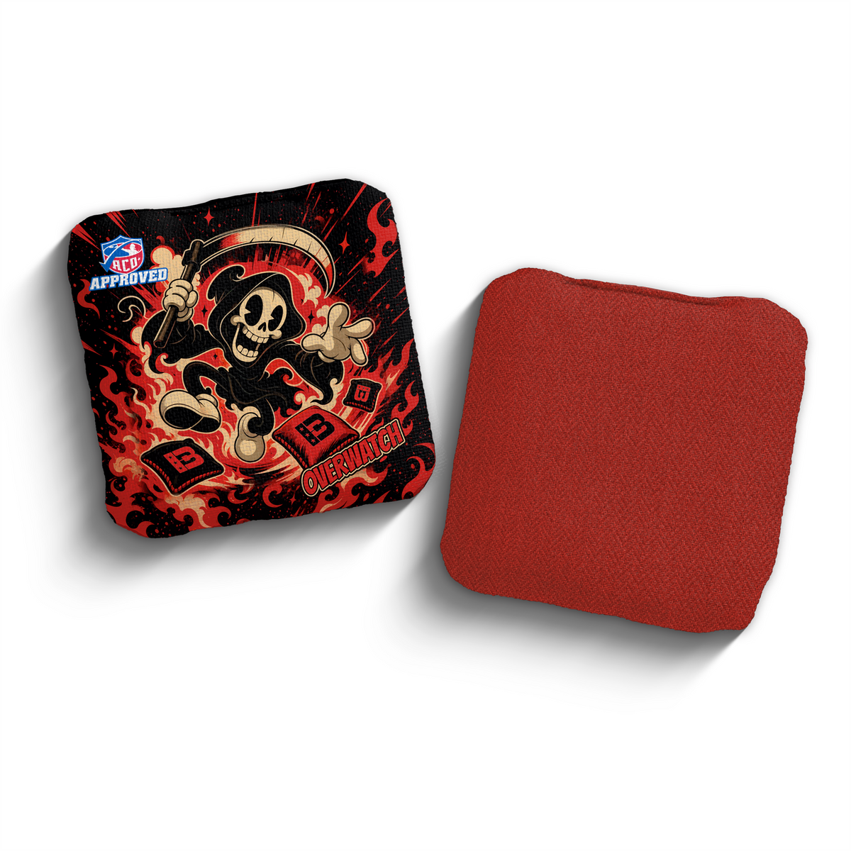 2027 Brotherhood Cornhole Overwatch Reaper Parade Edition ACO Stamped Cornhole Bags - Red