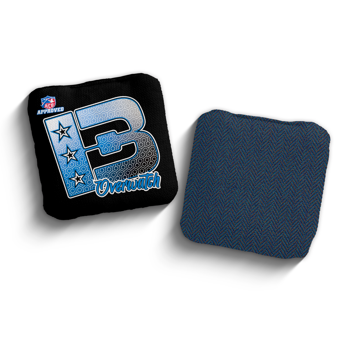 2027 Brotherhood Cornhole Overwatch Hexagon Edition ACO Stamped Cornhole Bags - Blue