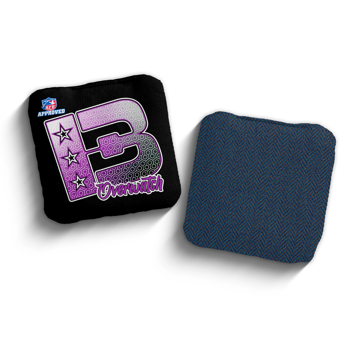2027 Brotherhood Cornhole Overwatch Hexagon Edition ACO Stamped Cornhole Bags - Purple