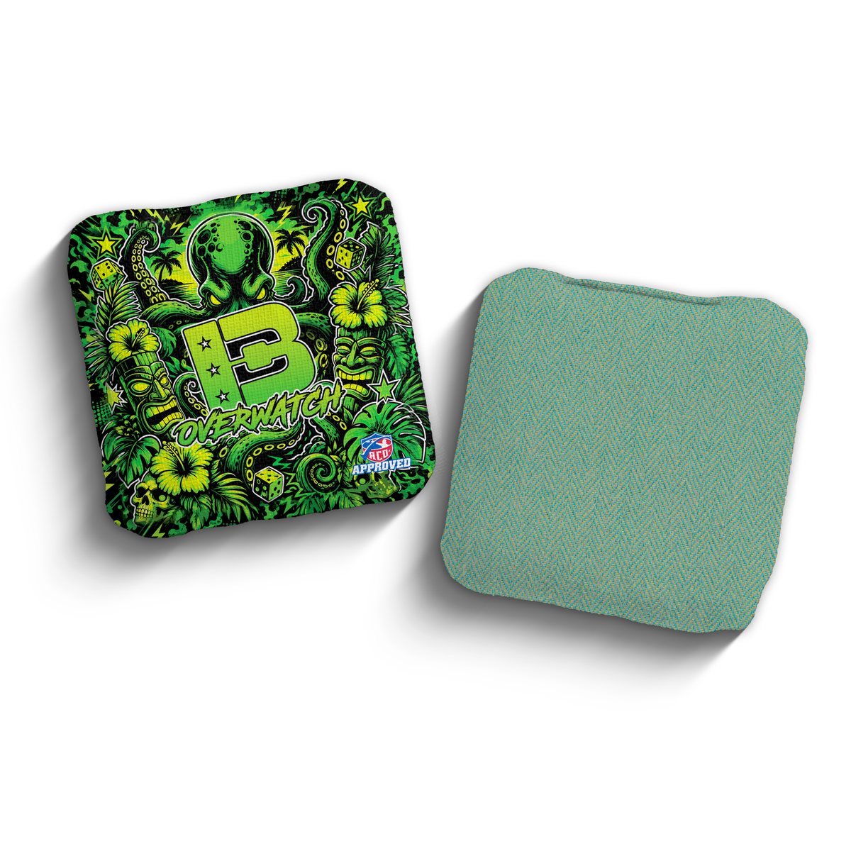 2027 Brotherhood Cornhole Overwatch Tiki Takeover Edition ACO Stamped Cornhole Bags - Kraken Cove