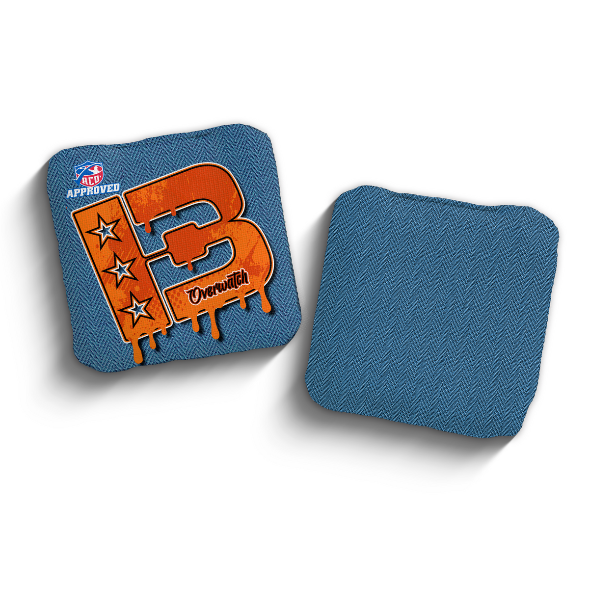 Brotherhood Cornhole Overwatch Color Match ACO Stamped cornhole bags - Blue