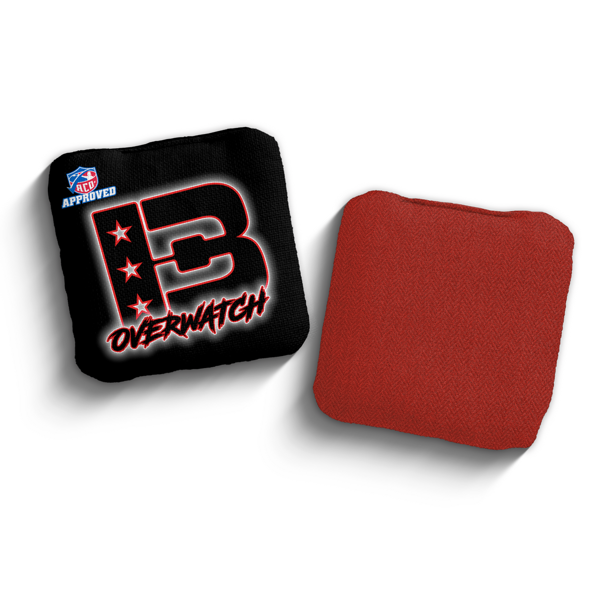 Overwatch Black Outline BLK-RED ACO Stamped cornhole bags