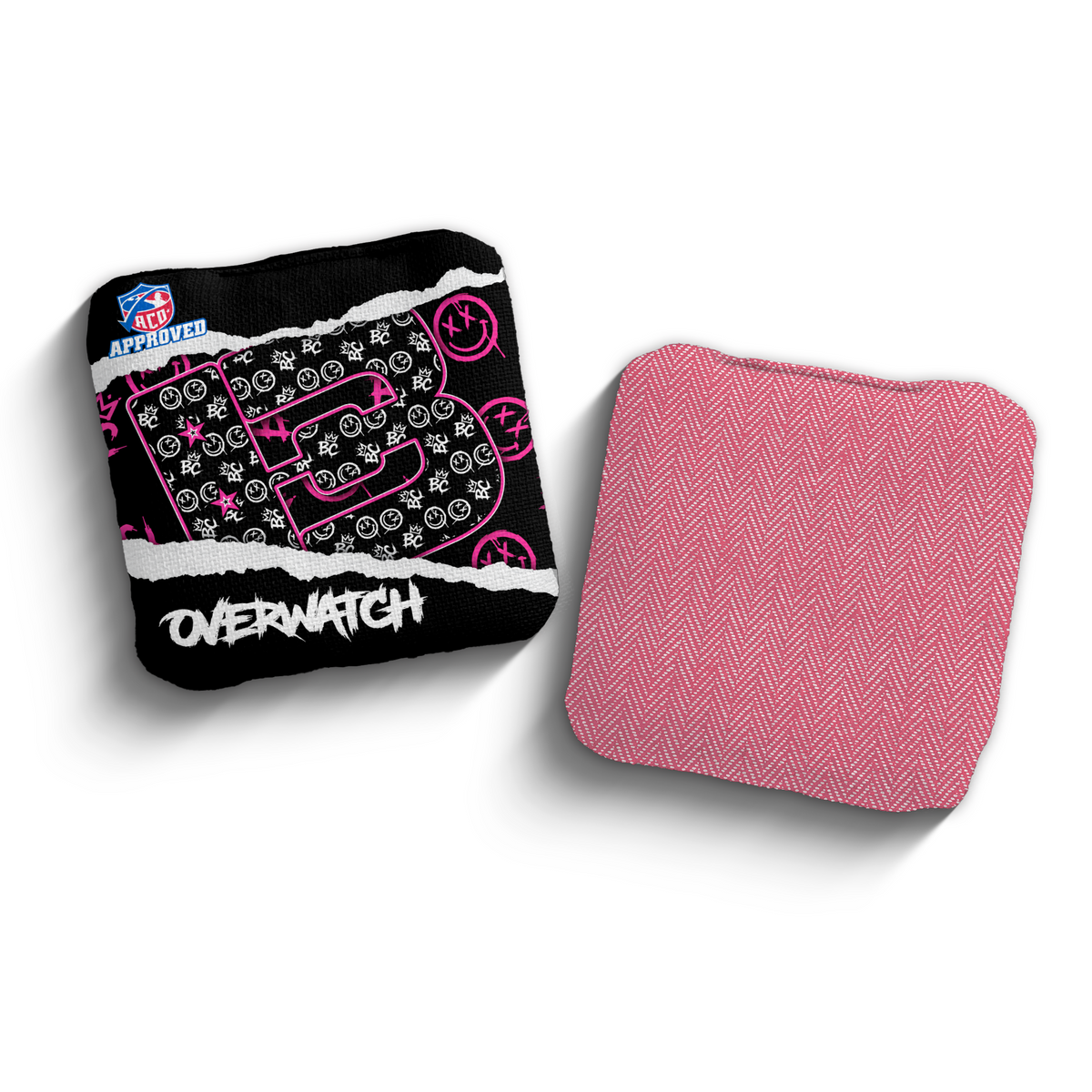 Overwatch Torn Smiles Black ACO stamped cornhole bags