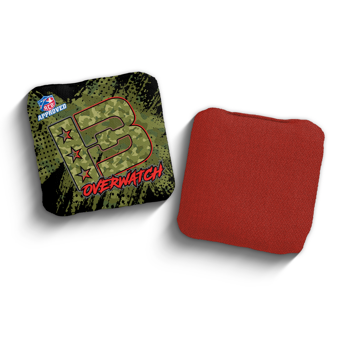 Overwatch Camo Green ACO stamped cornhole bags