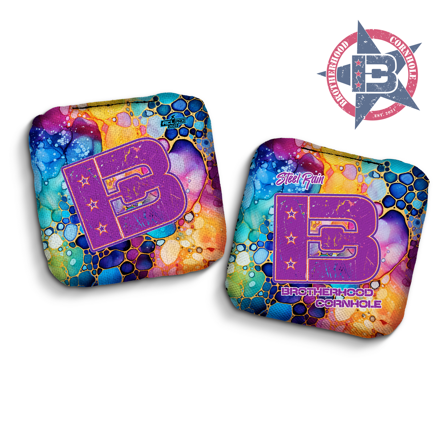 2025 Brotherhood Cornhole Steel Rain Oil Paint Edition ACL Pro Stamped