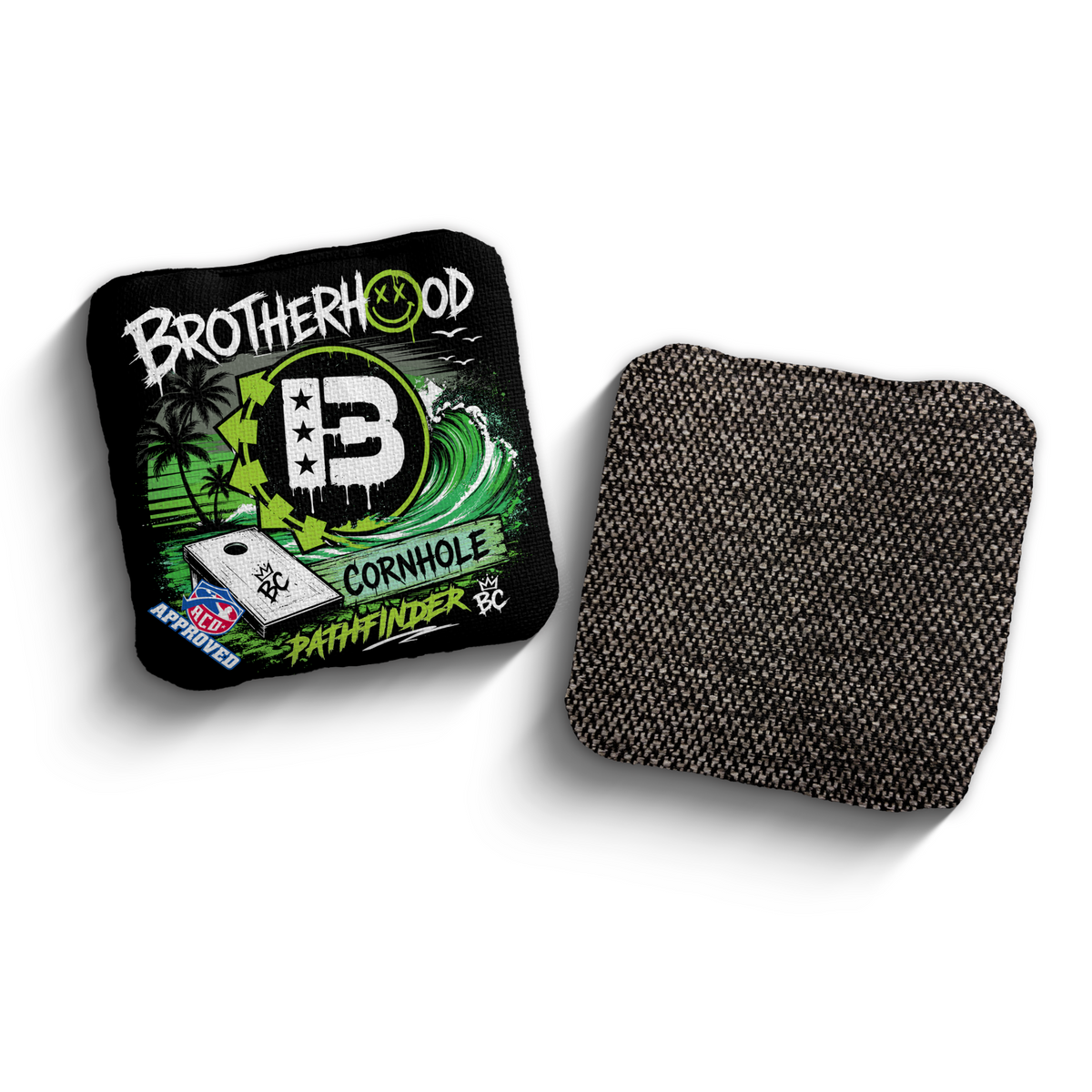 Pathfinder Beach Punk Green ACO Stamped cornhole bags