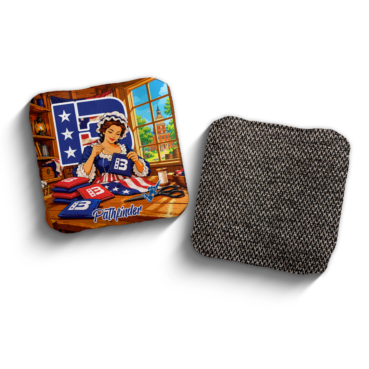 Pathfinder Betsy Ross Edition PCA Stamped cornhole bags