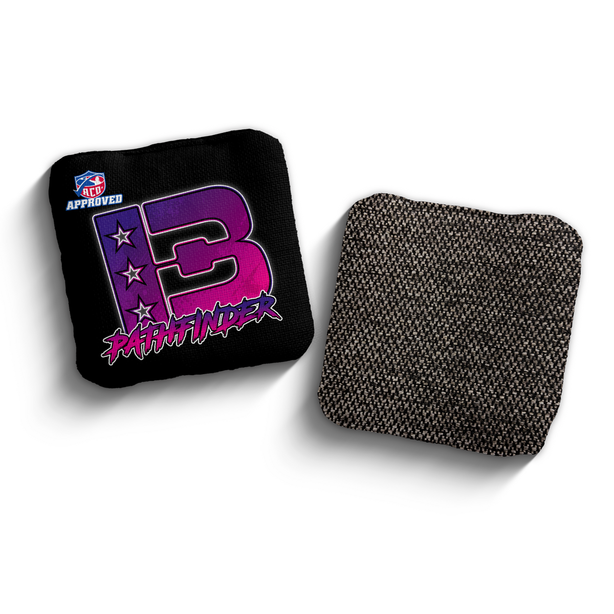 Pathfinder Broadcast Black Pink ACO Stamped cornhole bags