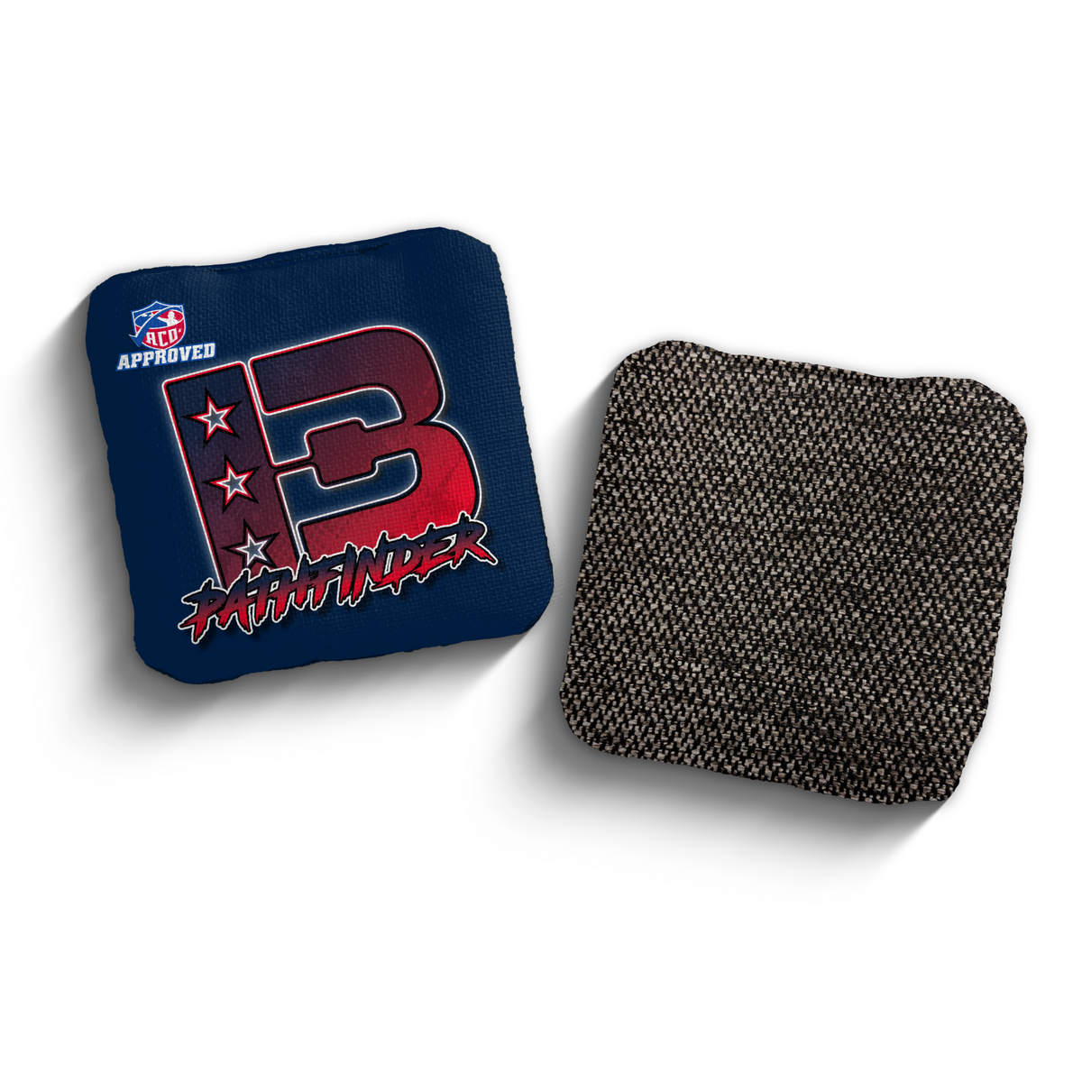 Pathfinder Broadcast Red Blue ACO Stamped cornhole bags