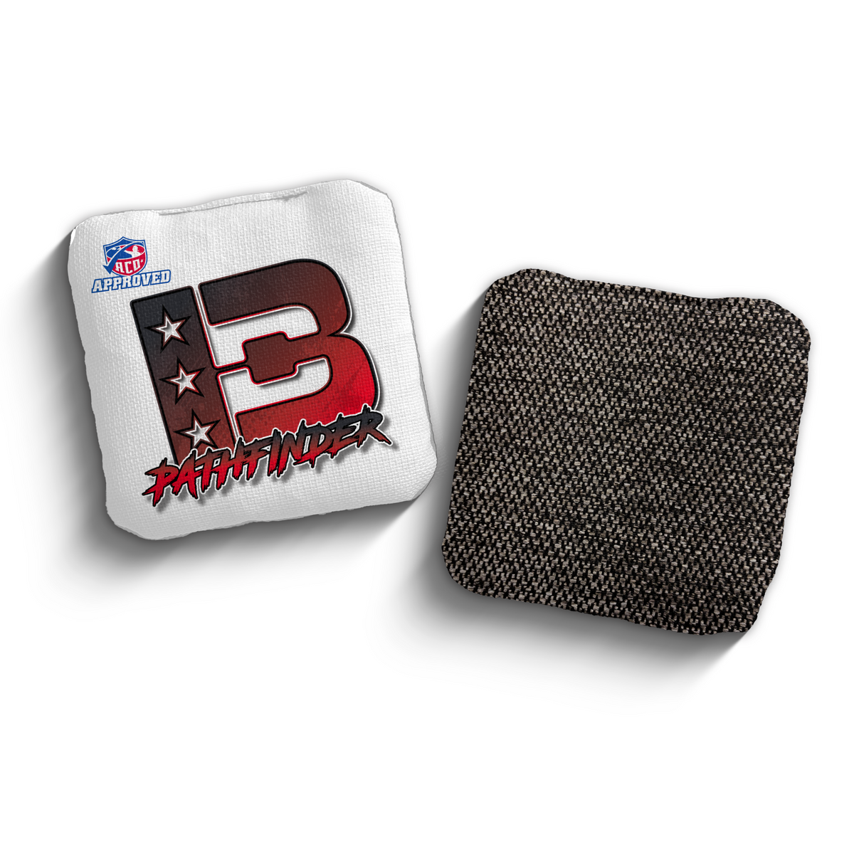 Pathfinder Broadcast Red White ACO Stamped cornhole bags