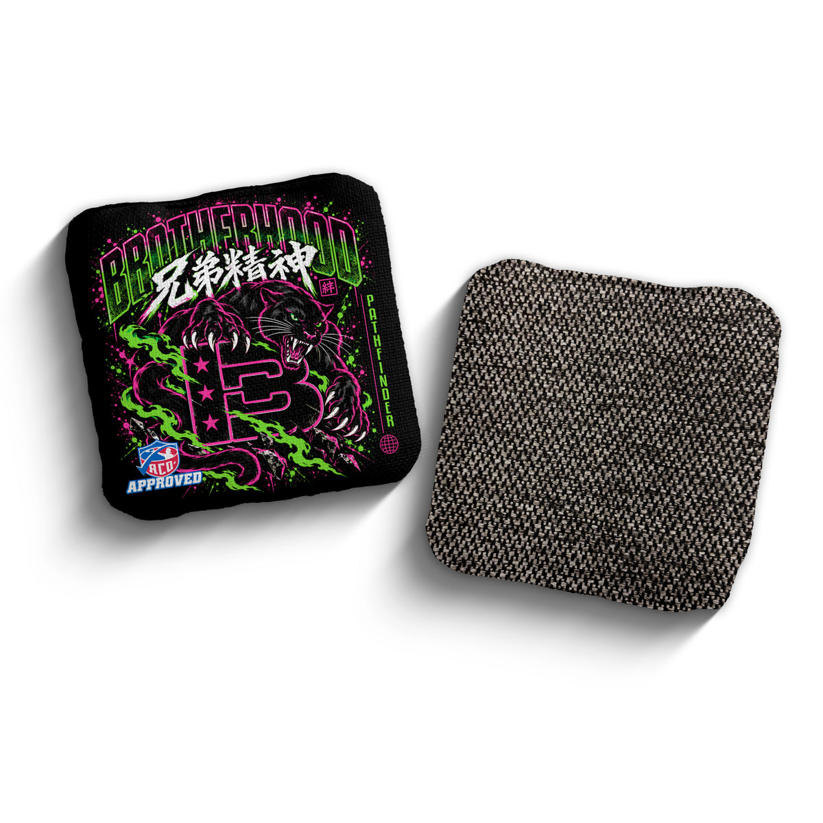 Brotherhood Cornhole Pathfinder Different Breed panther design cornhole bags