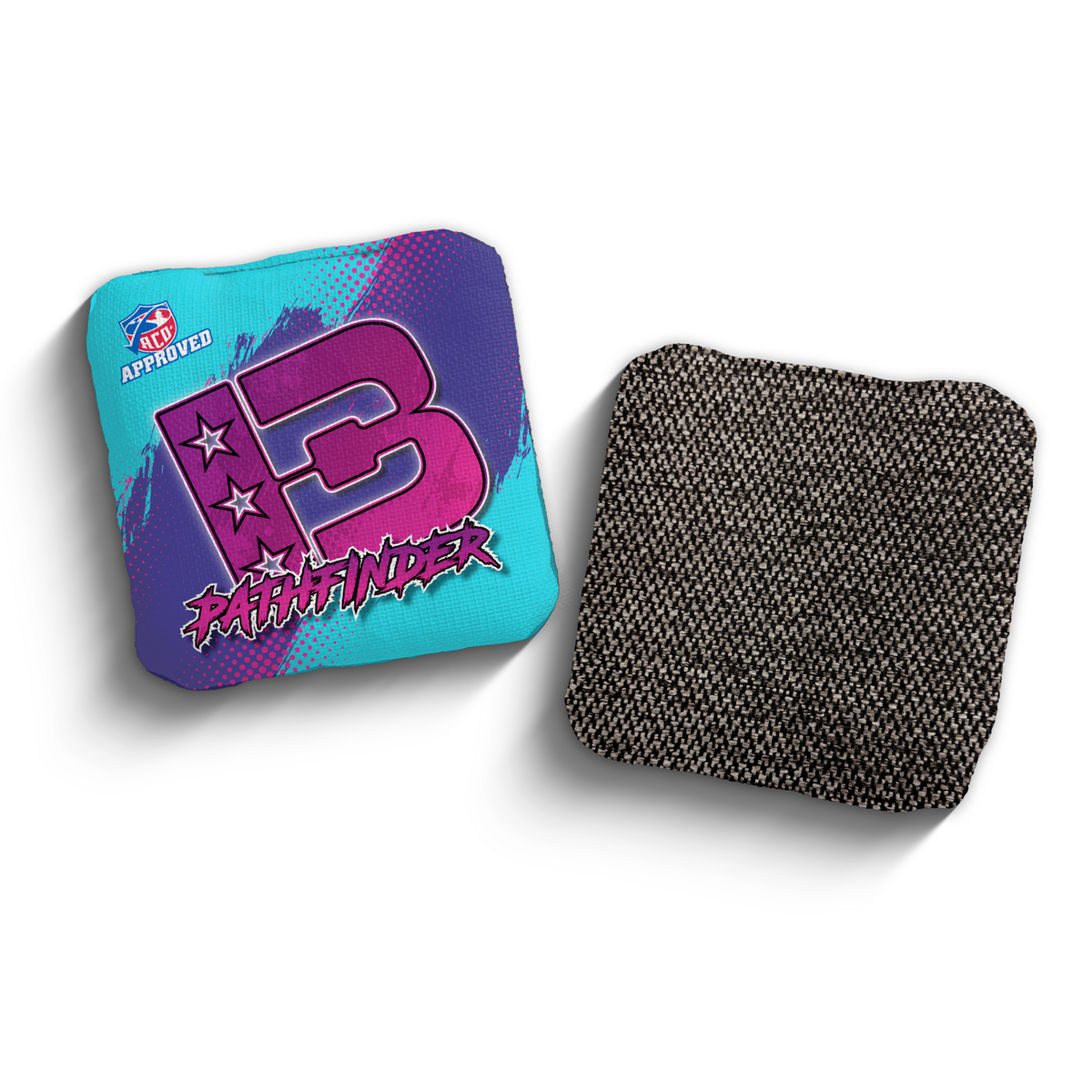 Pathfinder Grunge Gradient CYA-PUR ACO Stamped cornhole bags
