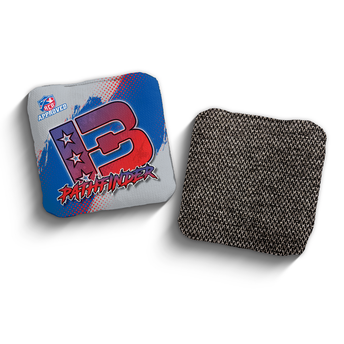 Pathfinder Grunge Gradient RED-BLU ACO Stamped cornhole bags