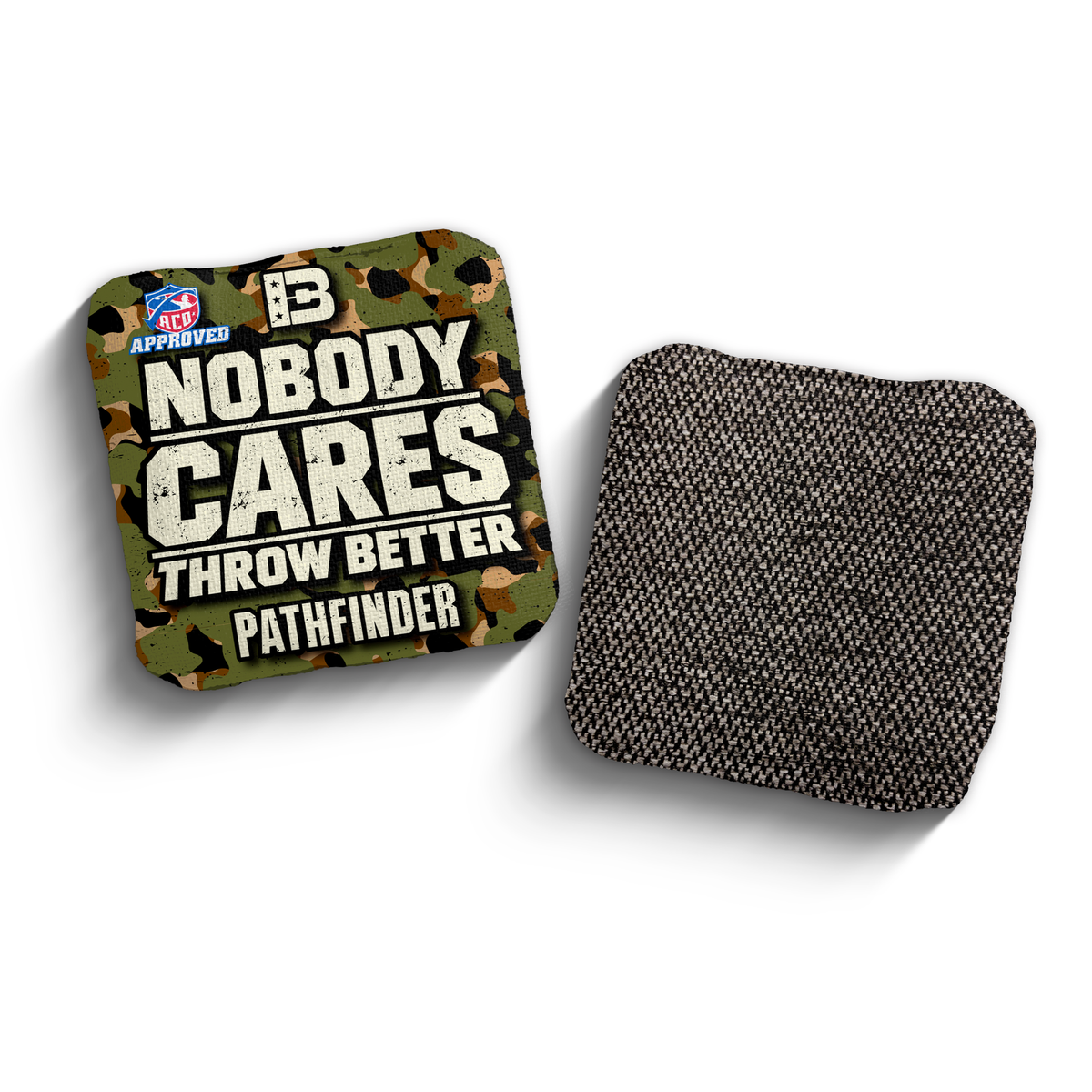 2027 Brotherhood Cornhole Pathfinder Nobody Cares Camo Edition ACO Stamped Cornhole Bags - Green