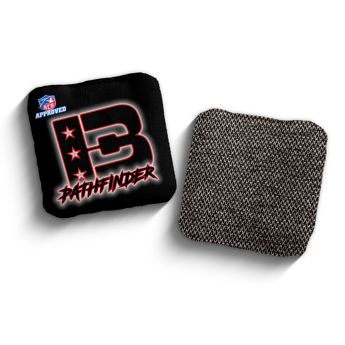 Pathfinder Black Outline BLK-RED ACO Stamped cornhole bags