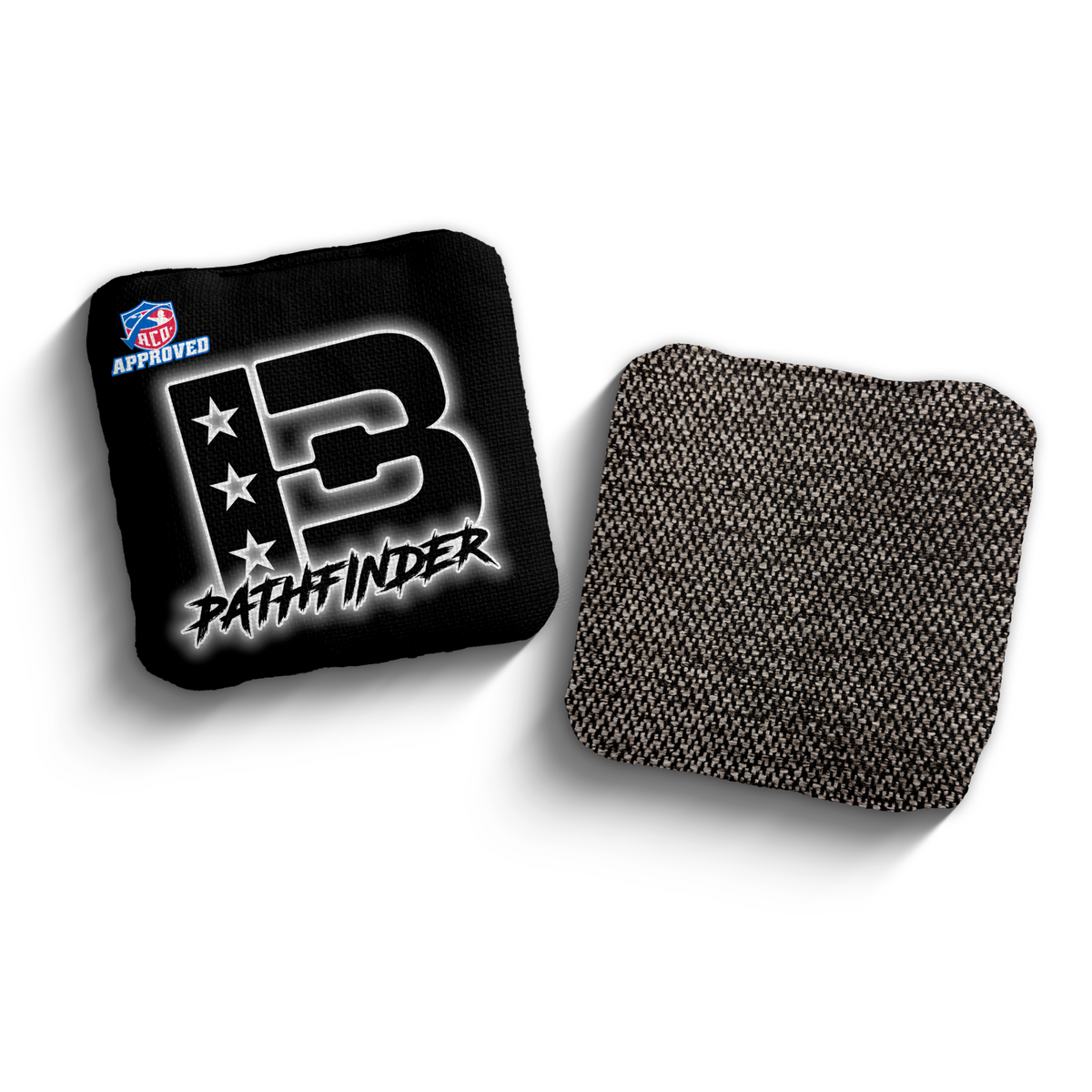 Pathfinder Black Outline BLK-WHI ACO Stamped cornhole bags