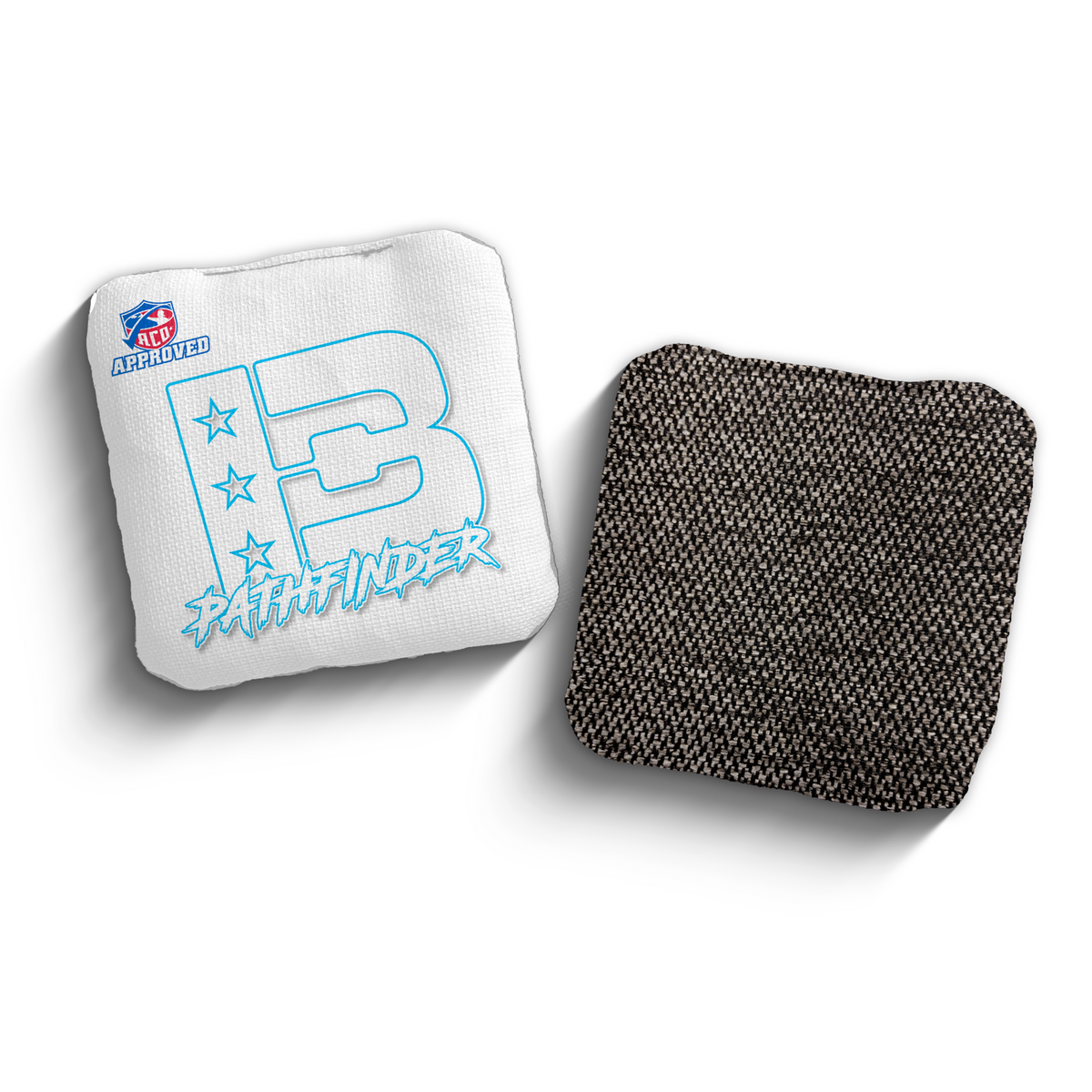 Pathfinder White Outline WHI-BLU ACO stamped cornhole bags
