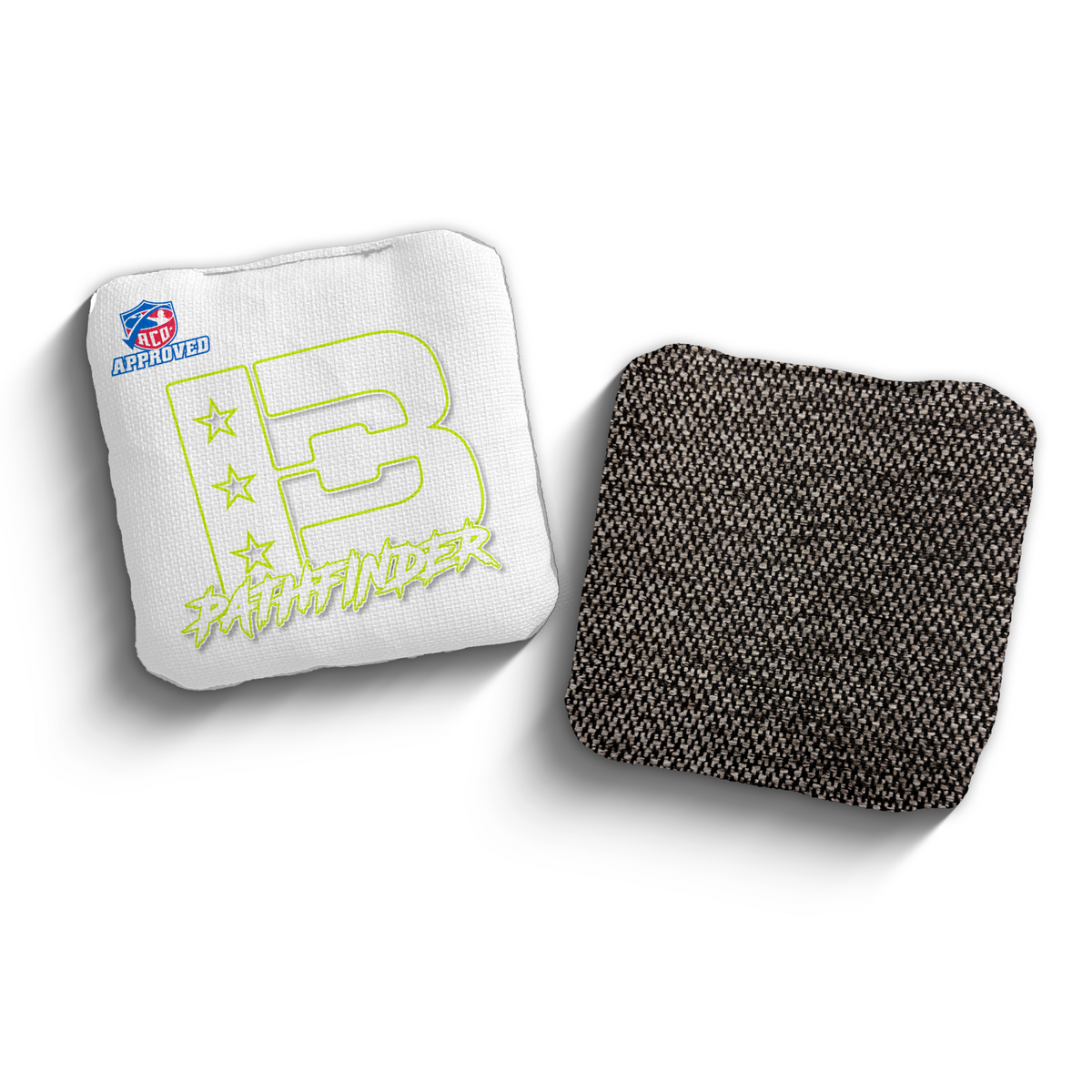 Pathfinder White Outline WHI-LIM ACO stamped cornhole bags