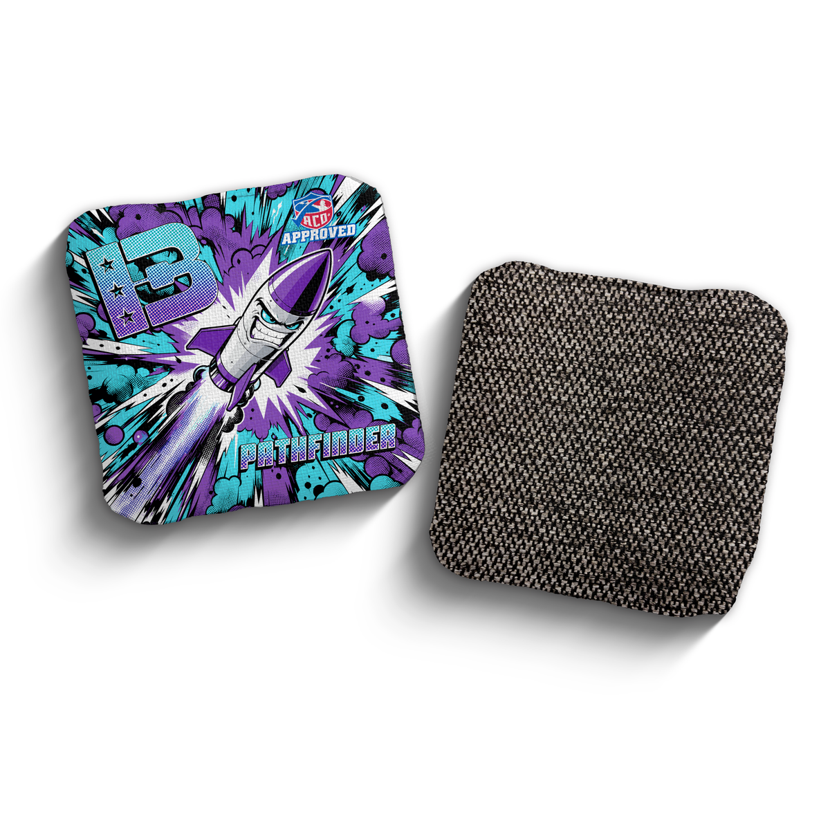 Pathfinder Piss Missile Edition ACO Stamped cornhole bags - Aqua