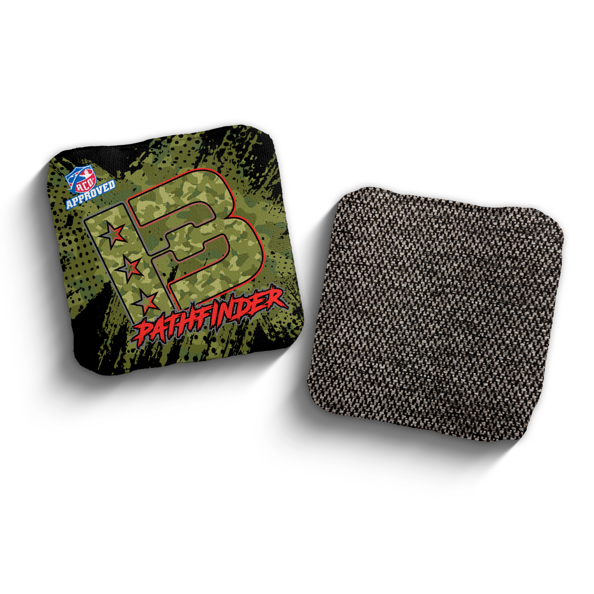 Pathfinder Camo Green ACO stamped cornhole bags
