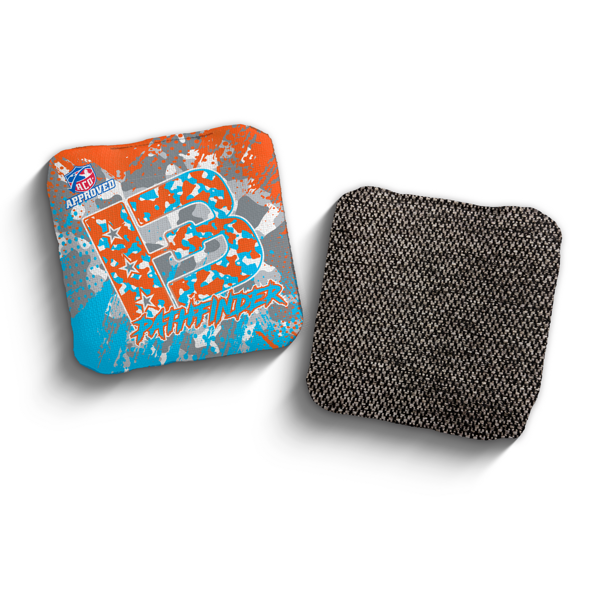 Pathfinder Camo Orange ACO stamped cornhole bags